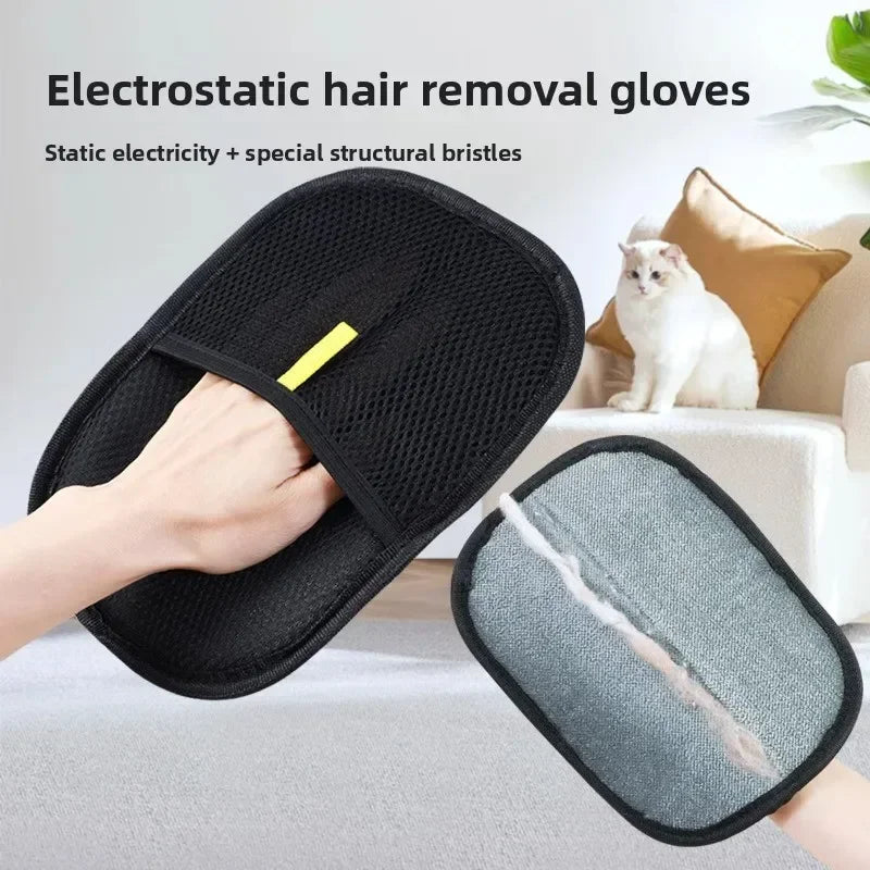 Reusable Double Sided Grooming Glove Pet Hair Removal Tool Static Fur