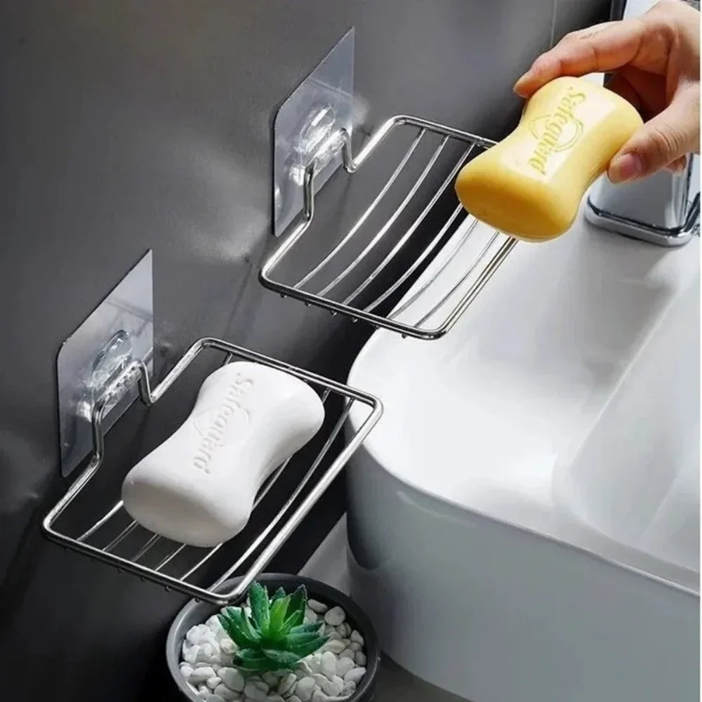 Stainless Steel Soap Rack | Punch-Free Wall Holder with Drain
