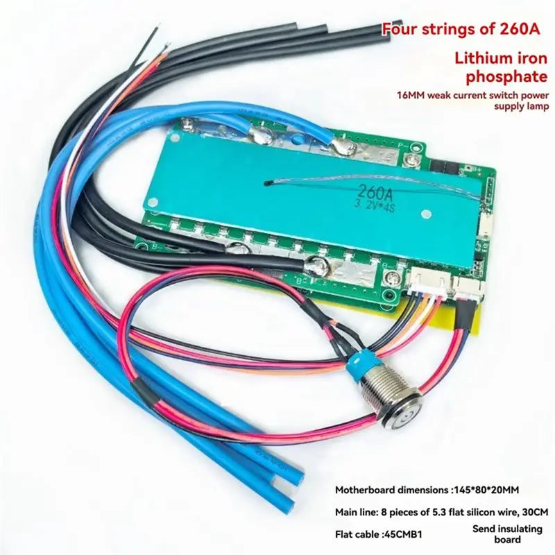 4S 12.8V LiFePO4 BMS 130A Battery Protection Board + Switch