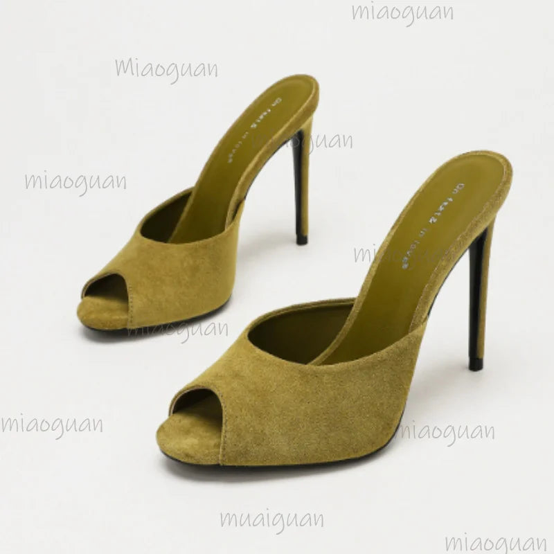 Women's Open-Toe Stiletto Sandals – Slip-On Party High Heels