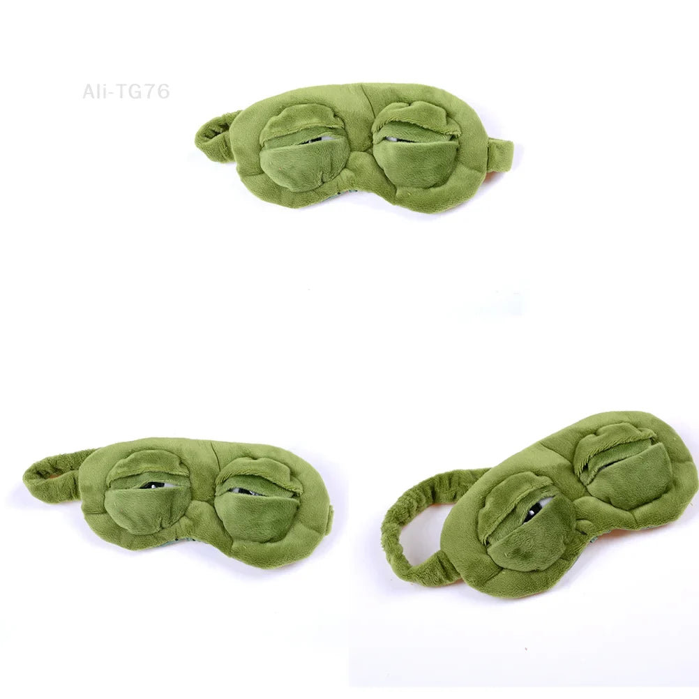 3D Sad Frog Sleep Mask – Soft Plush Eye Mask for Travel & Sleep