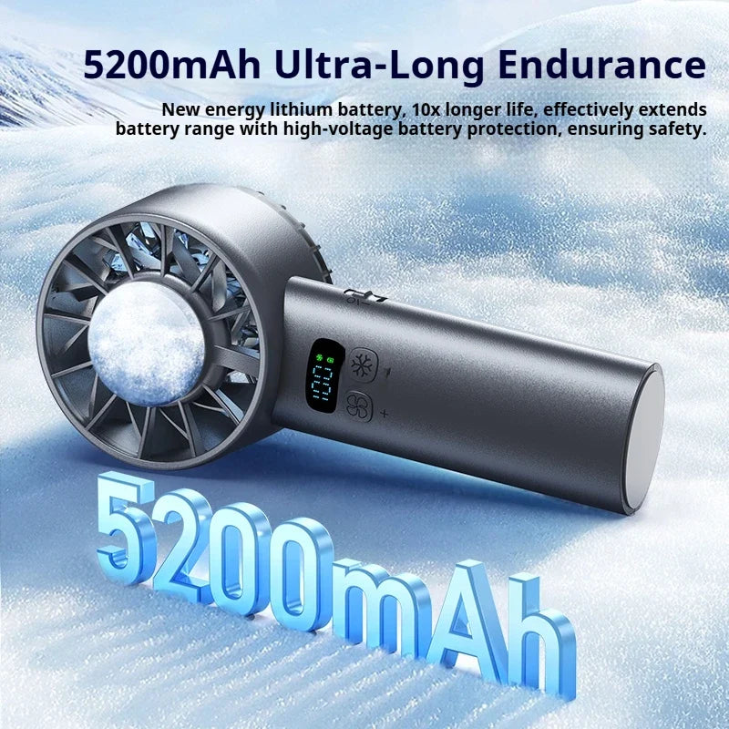 HOMEFISH Portable Handheld Fan USB Rechargeable 5200mAh Cooling