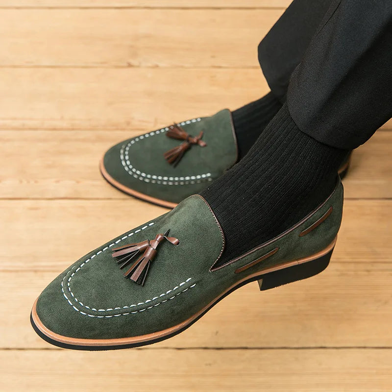 Men's British Tassel Loafers – Slip-On Genuine Leather Dress Shoes