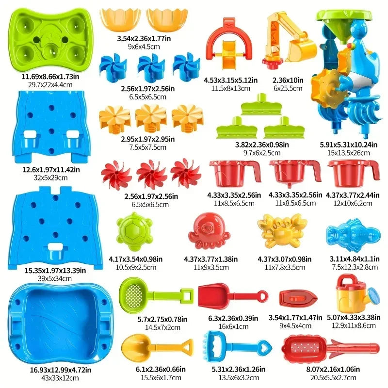 Kids Waterfall Water & Sand Sensory Table | Outdoor Toddler Toy