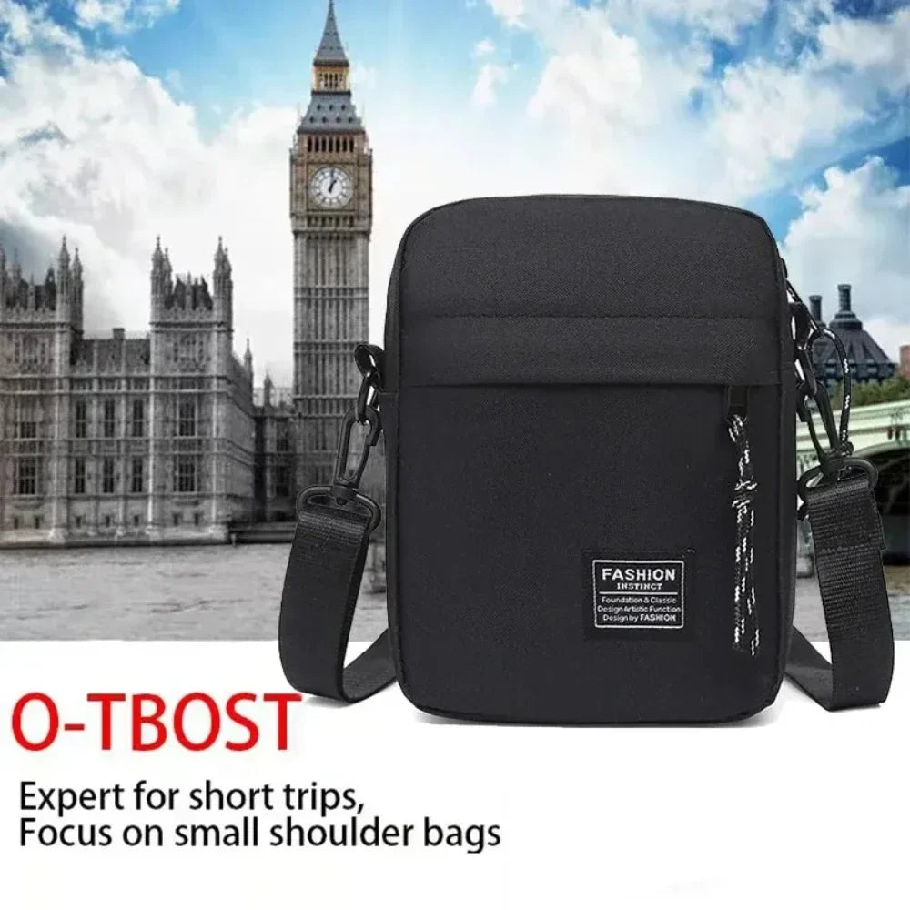Unisex Oxford Crossbody Satchel – Small Square Shoulder Bag