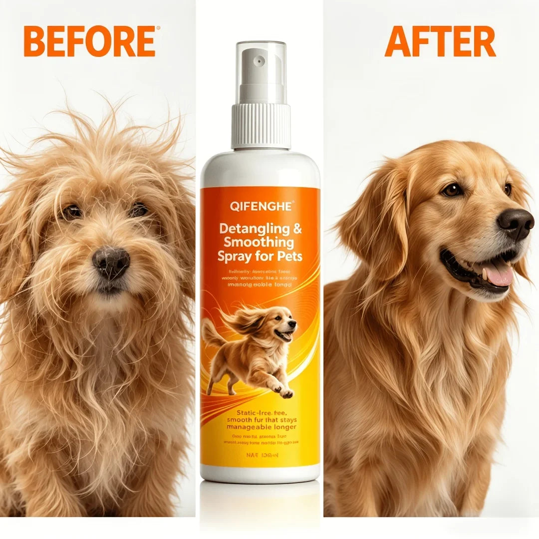 Pet Grooming Combo: Detangling Spray & Lint Roller for Dogs & Cats
