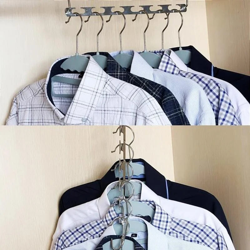 Space-Saving Metal Clothes Hangers with Magic Hook – 1 or 3 Pack