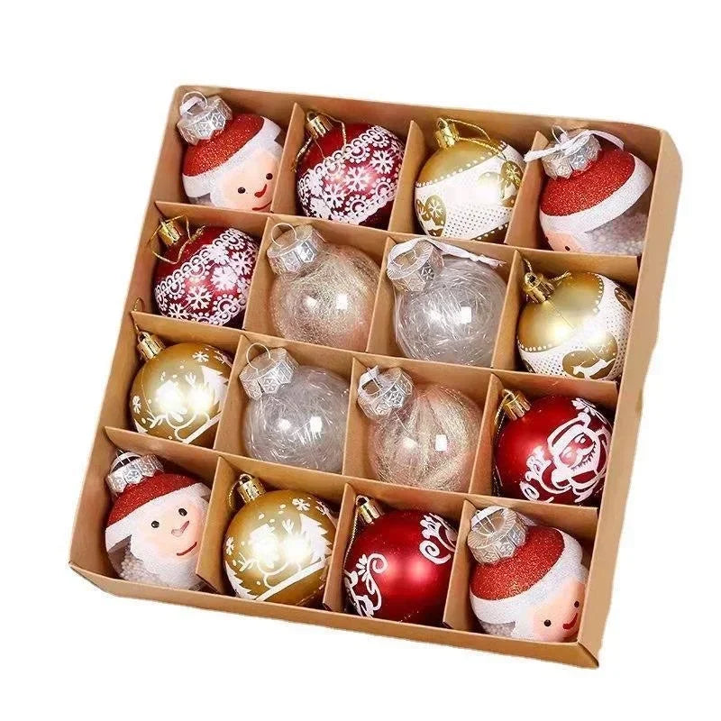 16-Piece Christmas Ball Ornaments Set – 6cm Holiday Décor