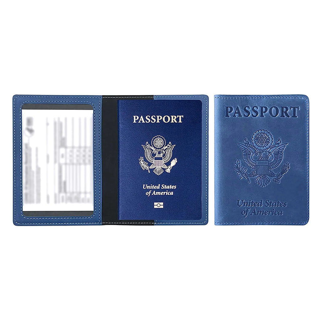 Leather Passport Holder Wallet – Unisex Travel Card Cover