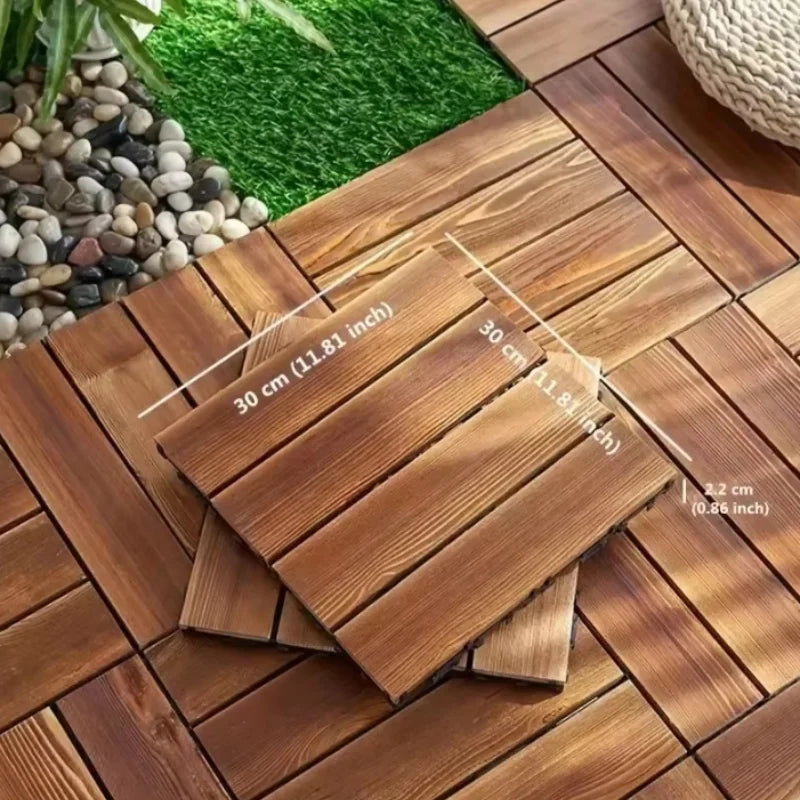 Solid Wood Flooring Balcony Bathroom Courtyard DIY Garden Terrace