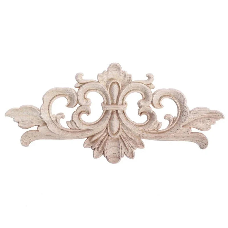 Wood Carved Floral Applique Onlay – Furniture & Door Decor