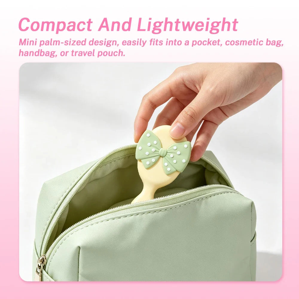 Mini Bow Air Cushion Hairbrush – Anti-Static Detangler Comb