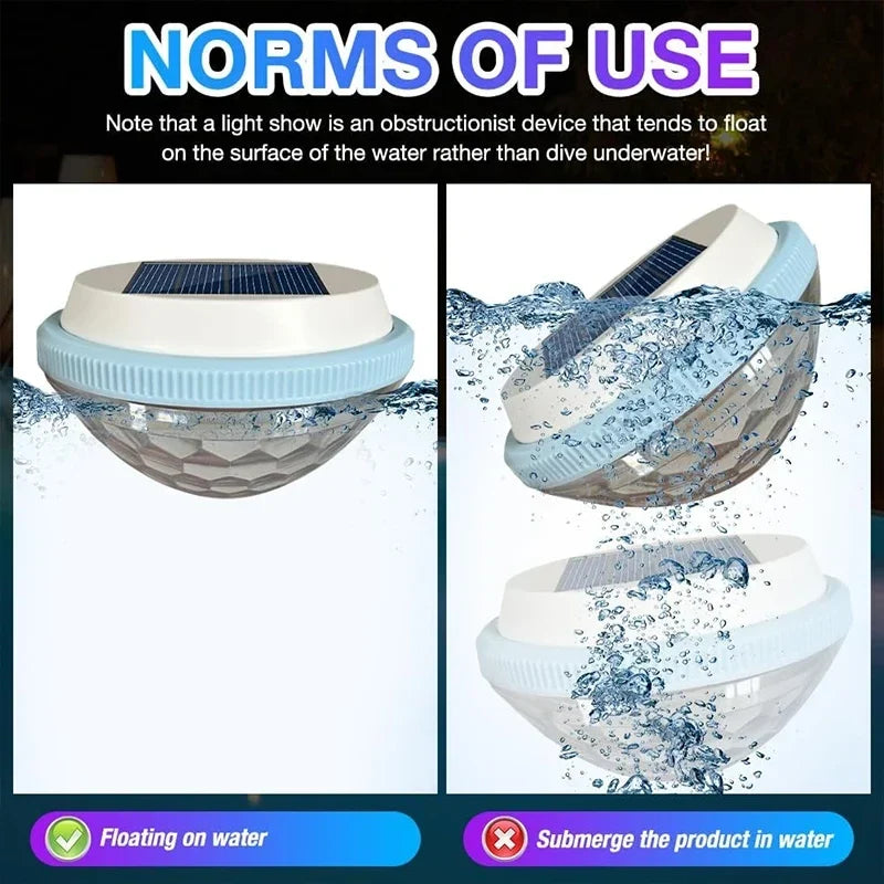 Solar RGB LED Floating Pool Lights – IPX6 Waterproof 1–2 Pack