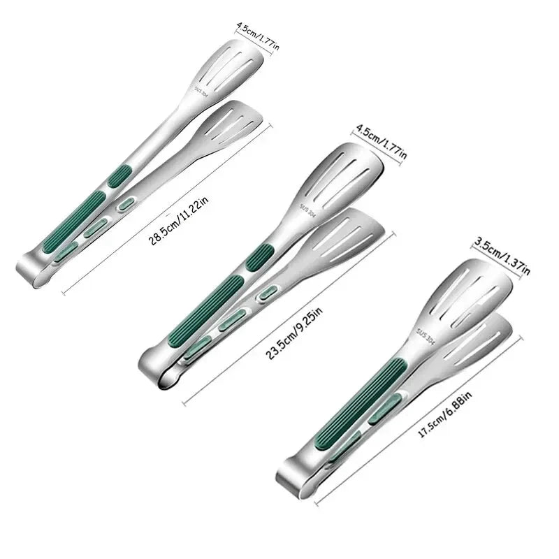 Stainless Steel Non-Slip Food Tongs | BBQ & Kitchen Clamp