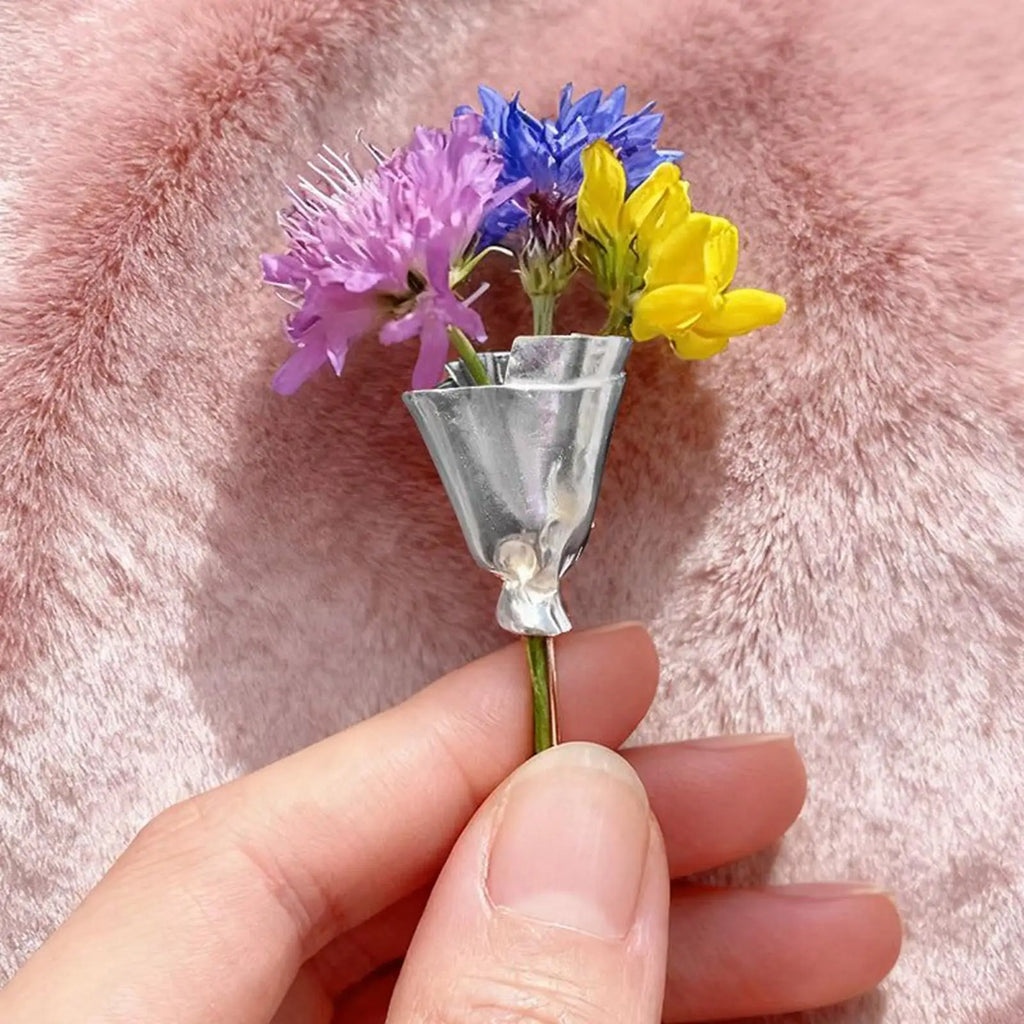 Flower Brooch Lapel Pin – Wearable Bouquet Clip for Women