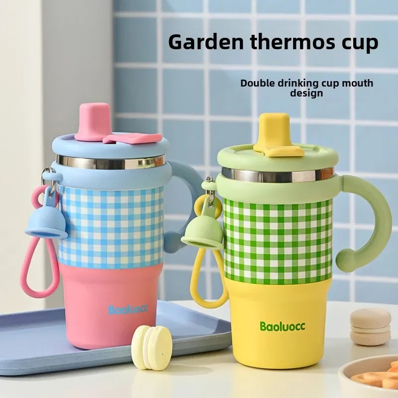 600ml Insulated Stainless Steel Tumbler with Straw