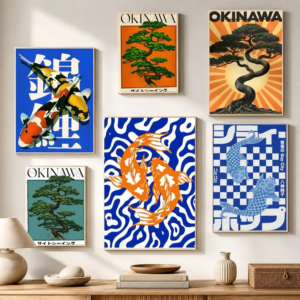 Japanese Koi Fish Waterproof PVC Wall Sticker Poster | Home Décor