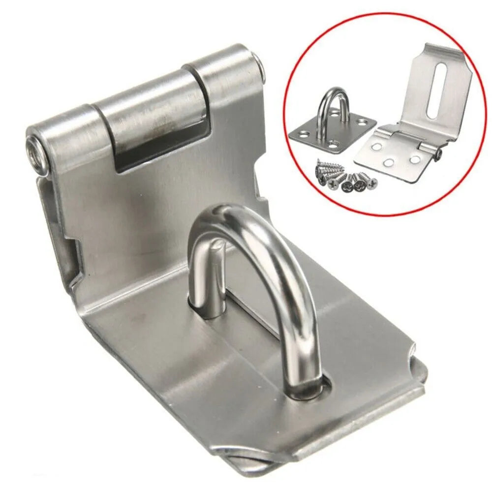 90 Degrees Door Lock Buckle Hasp Staple Gate Shed Latch Plate Clasp