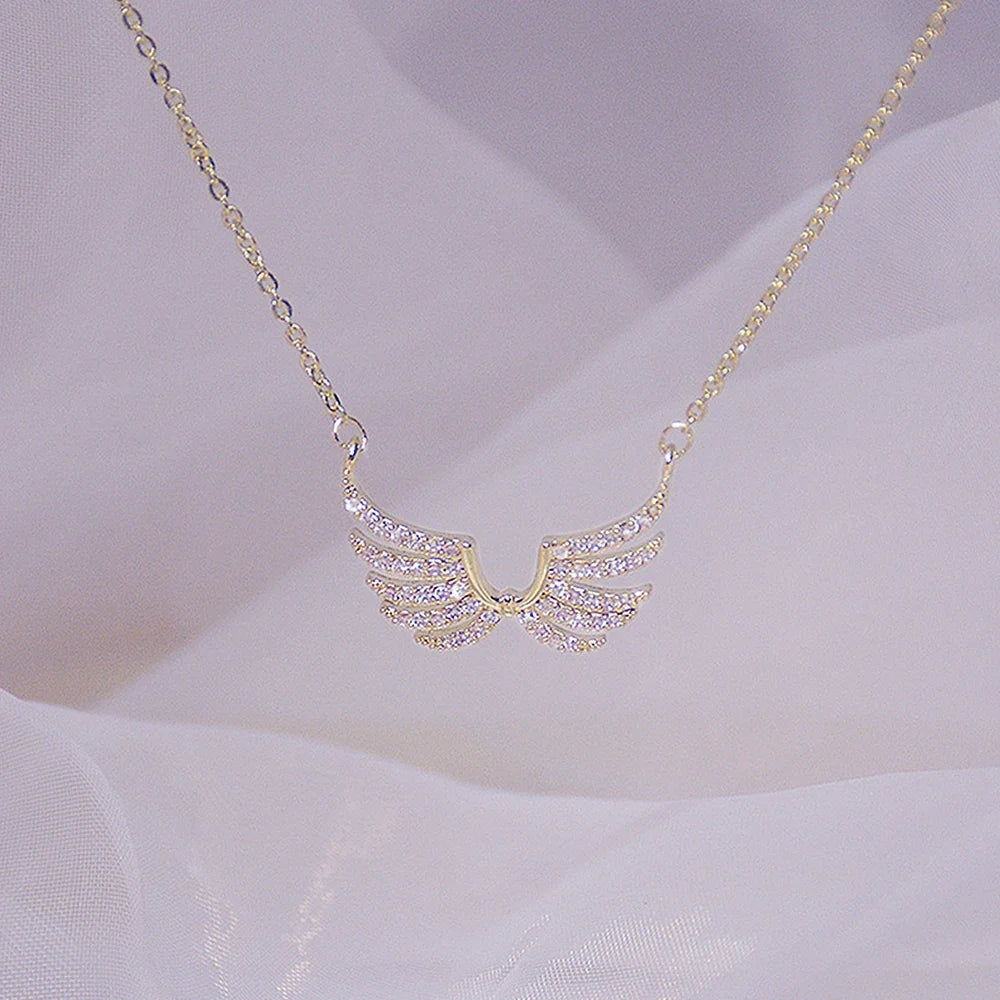 Huitan Wing Pendant Necklace – CZ Women's Fashion Jewelry