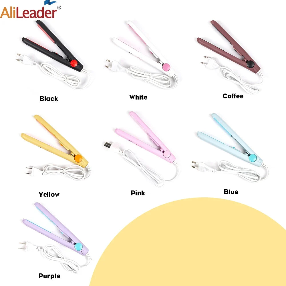 2-in-1 Mini Ceramic Flat Iron & Curling Iron – Portable 6.7"