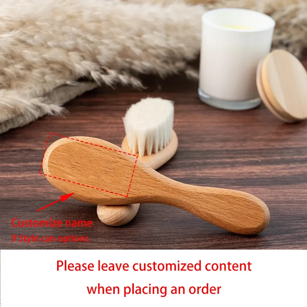 Custom Engraved Wooden Baby Hairbrush | Personalized Keepsake