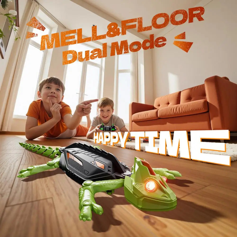 RC Wall Climbing Gecko Robot Toy – LED Eyes & 8m Remote Control