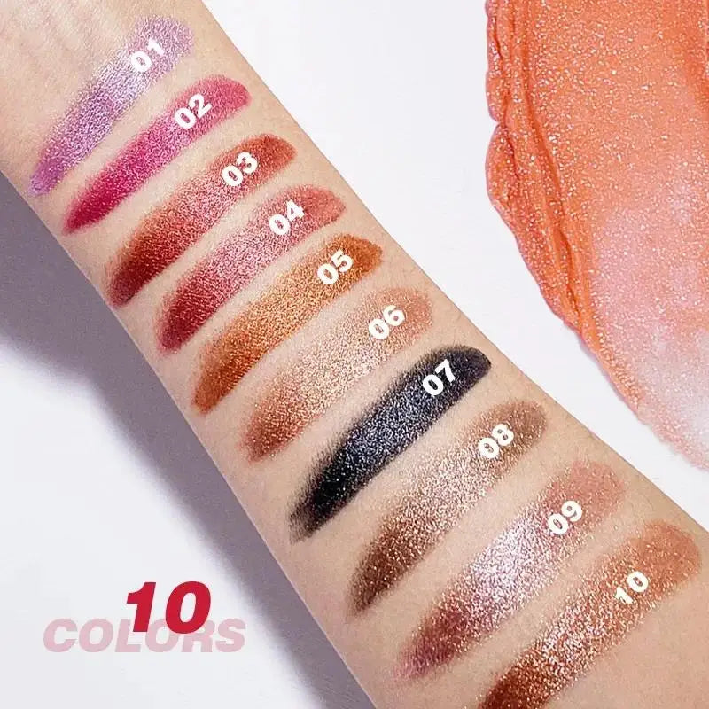 Pudaier Diamond Lipstick 10 Shades – Waterproof Glitter & Long Wear