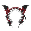Gothic Bat Ruffle Lace Headband – Punk Bow Cosplay Hair Hoop