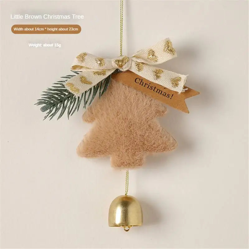 Plush Christmas Bell Pendant – Nordic Style Xmas Tree Ornament