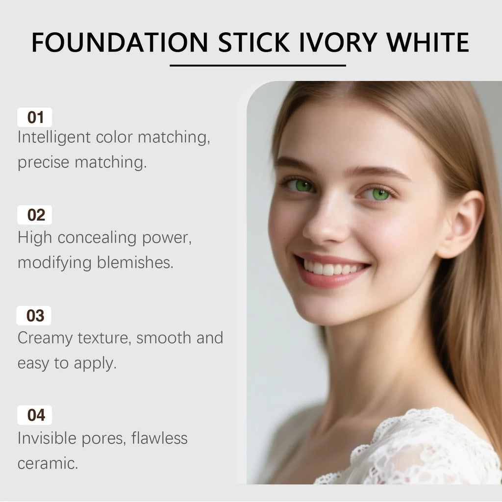 Double-Head Foundation Stick with Brush | Full Coverage Matte