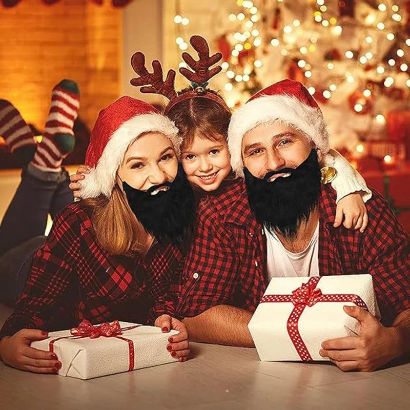 Fake Beard Party Halloween Santa Claus Big White Long Hair Black