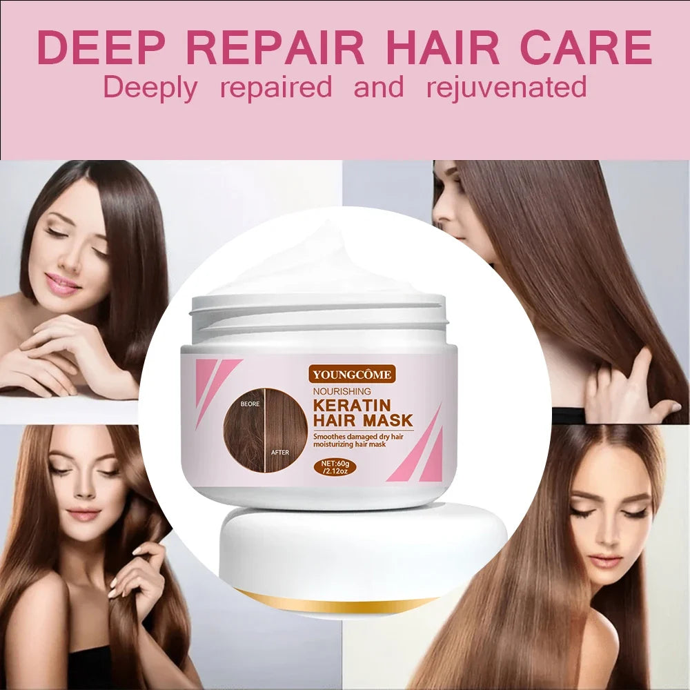 REAROYA Keratin Collagen Hair Mask – Repair Frizzy Dry Hair