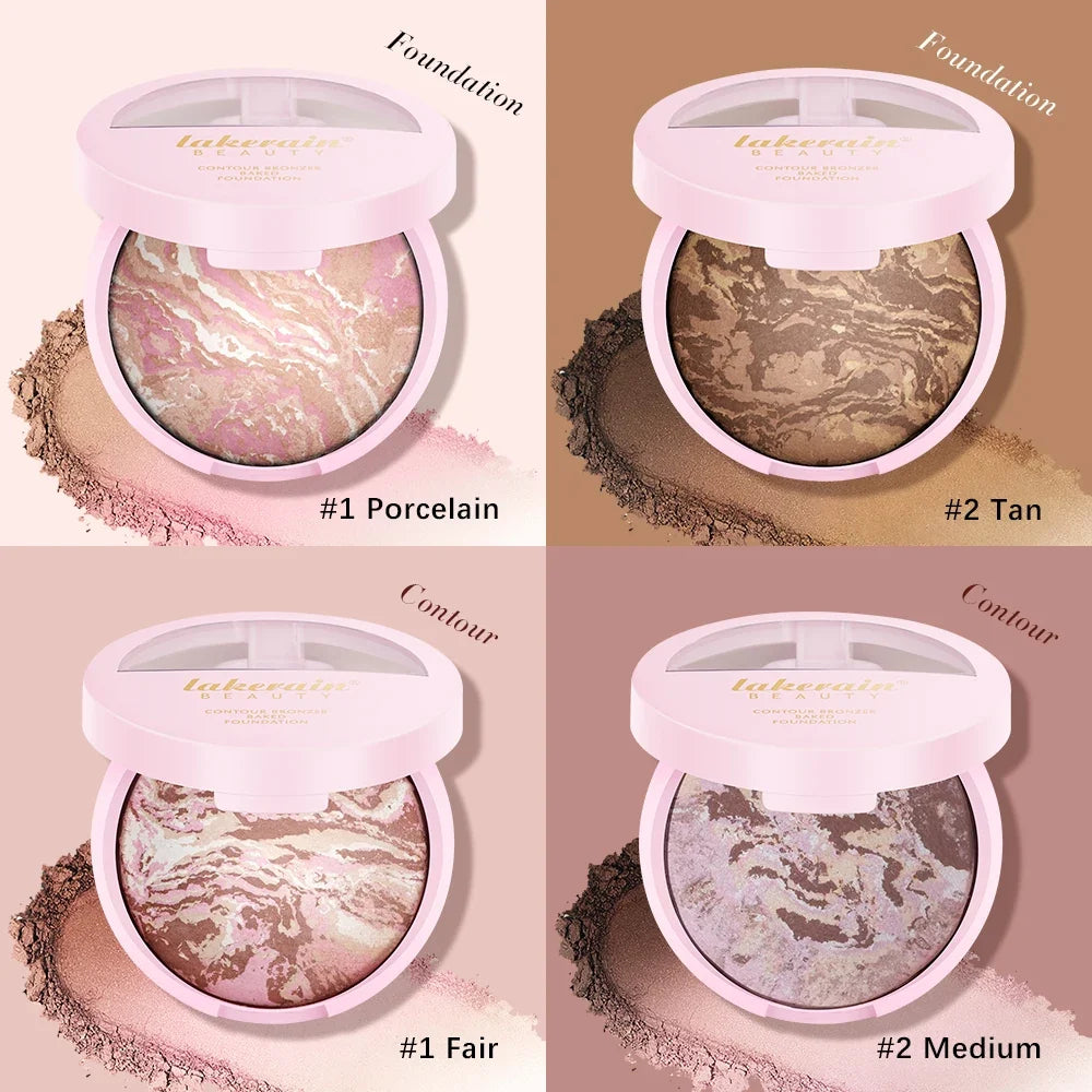 Baked Pressed Powder Foundation – Bronzer, Contour & Oil Control