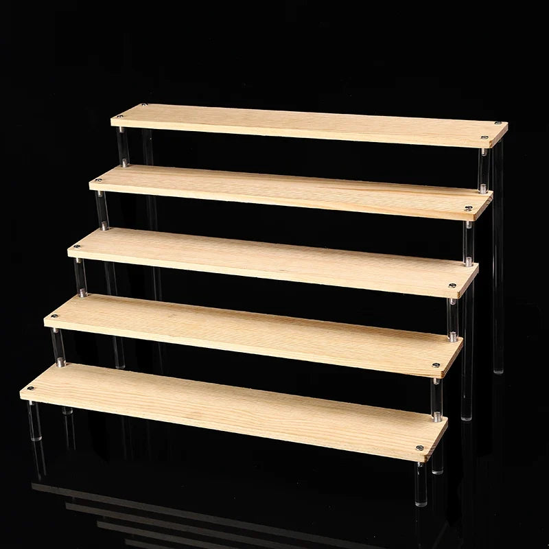 Wooden Multi-Layer Step Display Stand for Figures & Blind Box