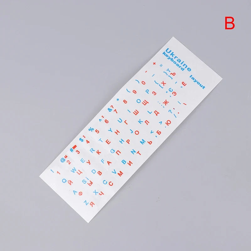 Ukraine Language Keyboard Sticker Black Clear Background White Blue