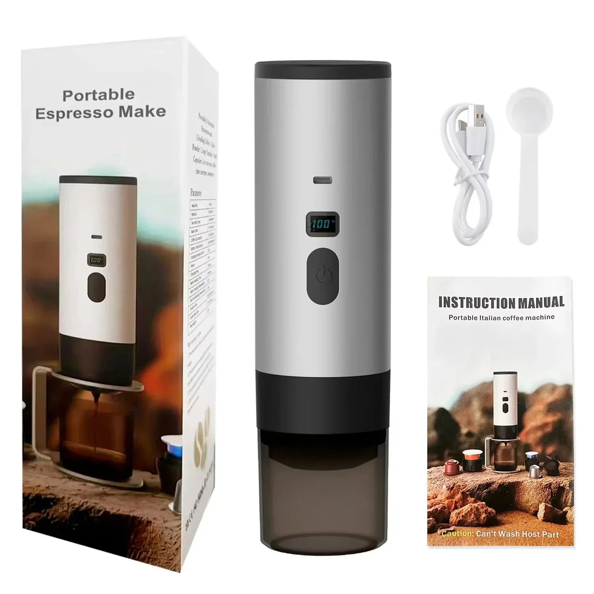 HOMEFISH Portable Wireless Capsule Coffee Machine 15BAR 3-in-1