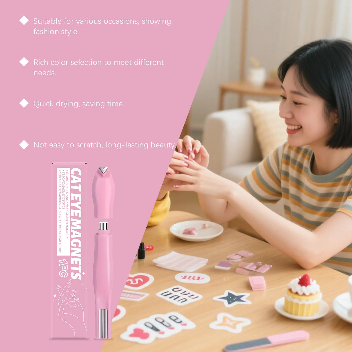 Cat Eye Nail Art Magnet Stick – DIY Magnetic Nail Tool