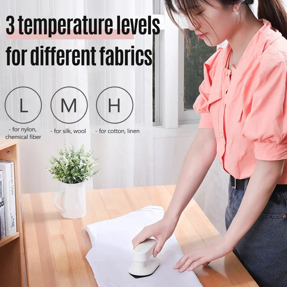 URGGU Cordless Mini Travel Iron – USB Rechargeable, 3 Heat Modes