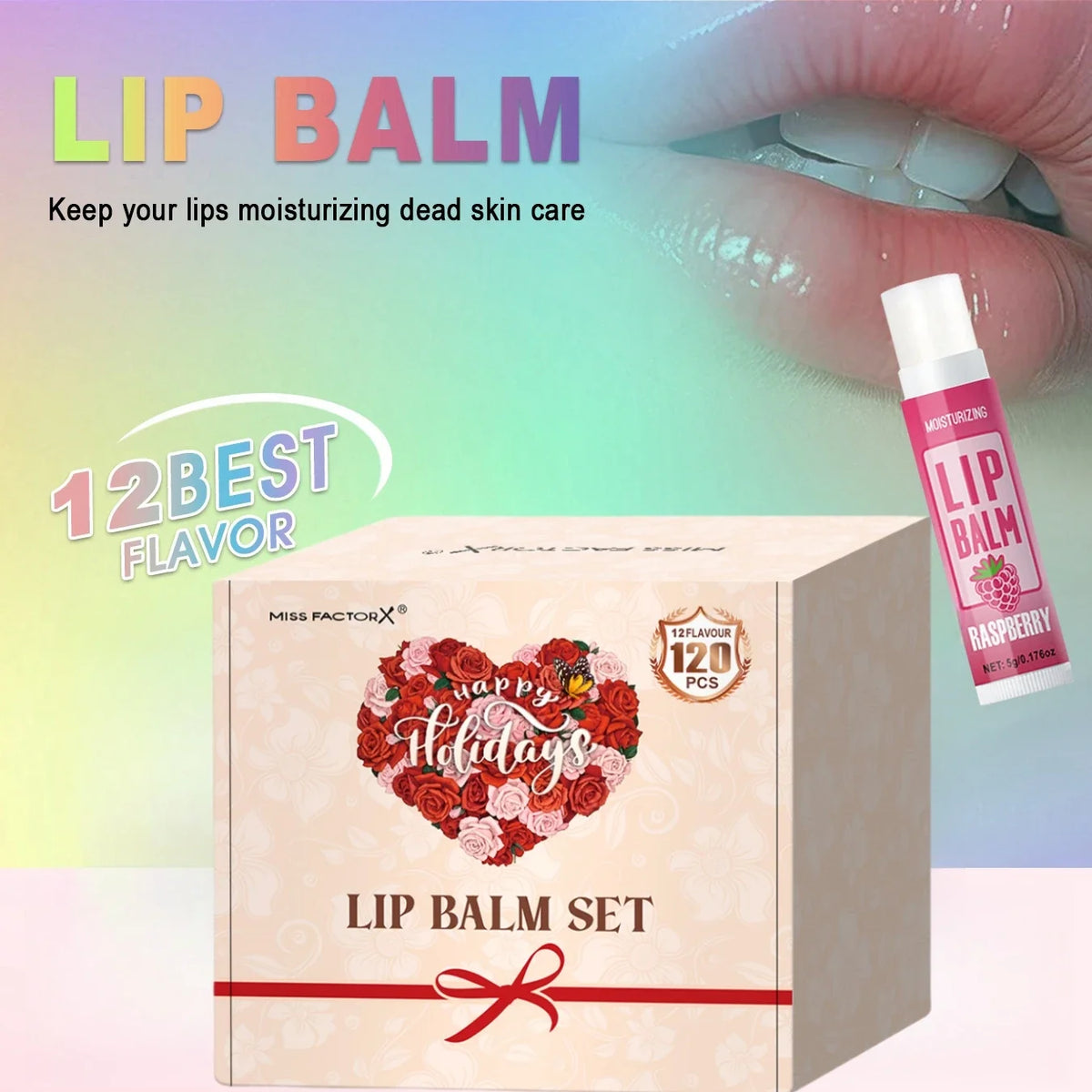 120-Piece Luxury Lipstick & Lip Balm Gift Box Set for Women