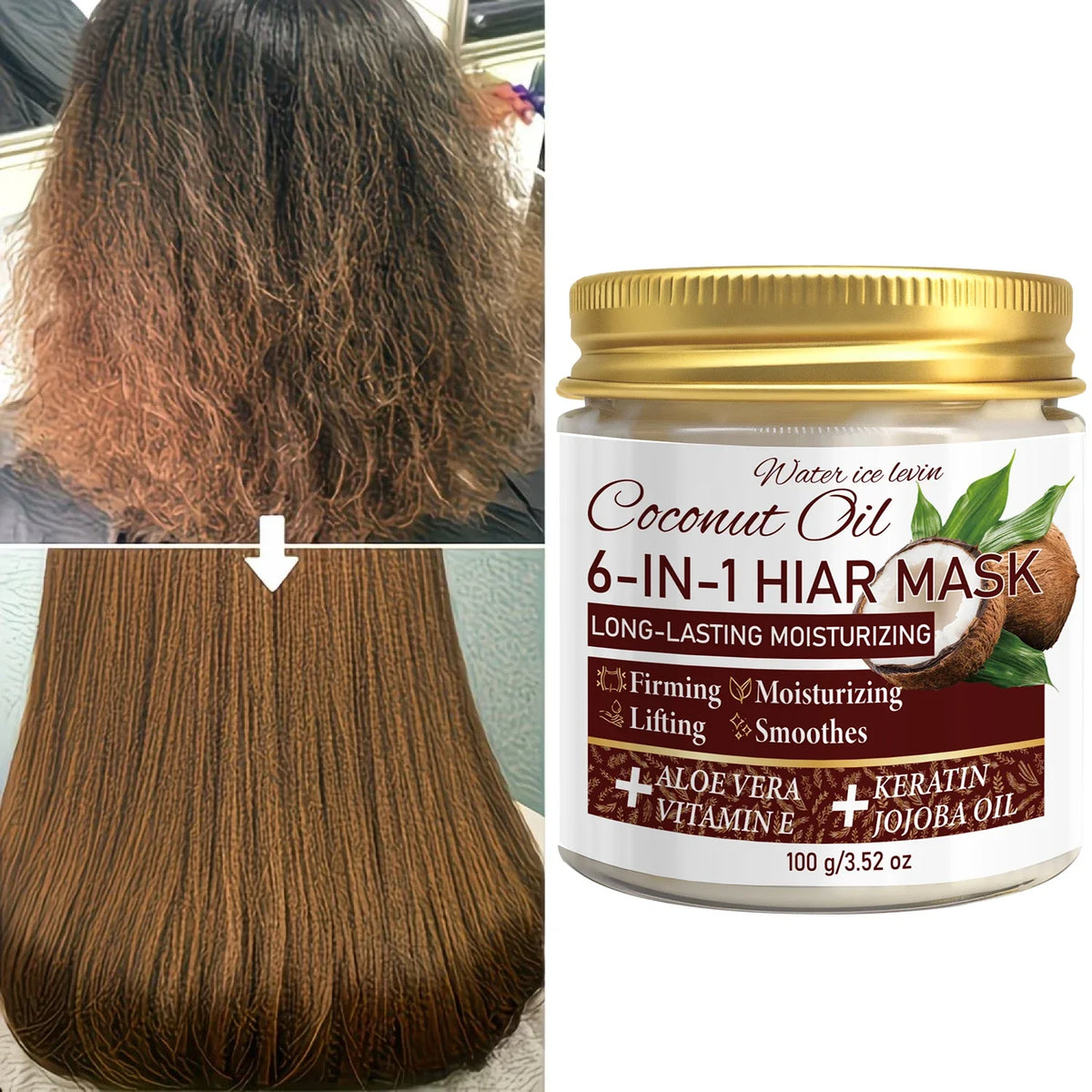 6-in-1 Coconut Hair Mask with Keratin & Jojoba Oil – 100g