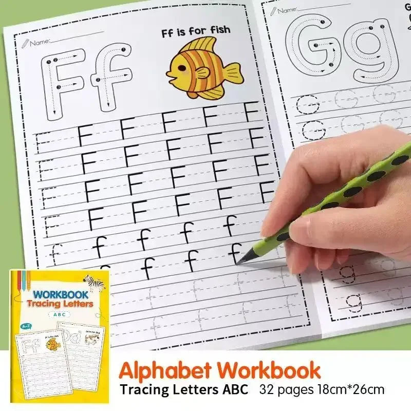 32 Pages Alphabet Tracing Workbook Kids Ages 3-6 Preschool