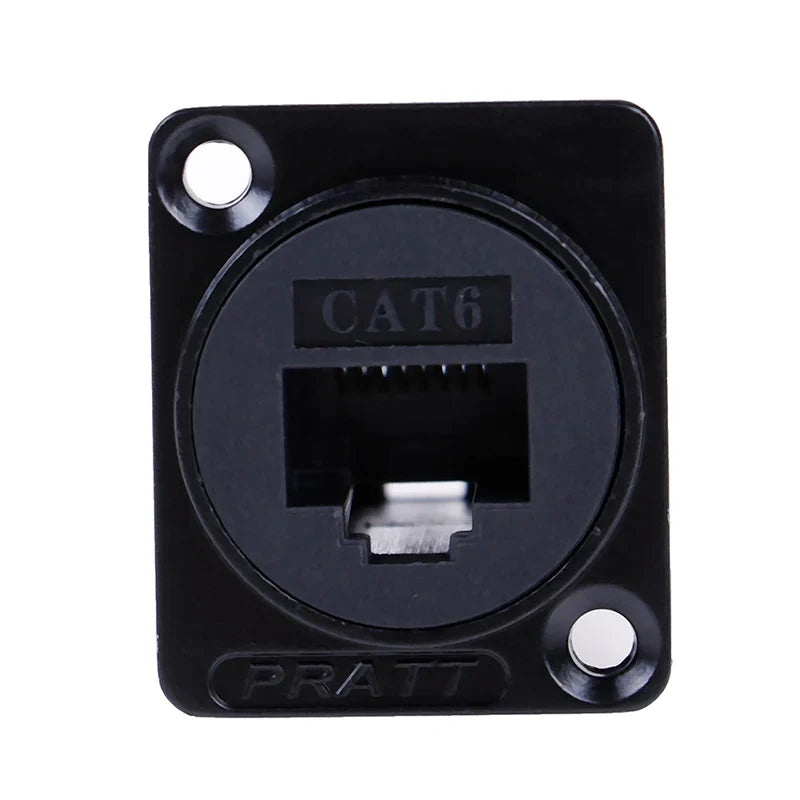 D-Type RJ45 Female Socket Cat6 Panel Mount Ethernet Adapter