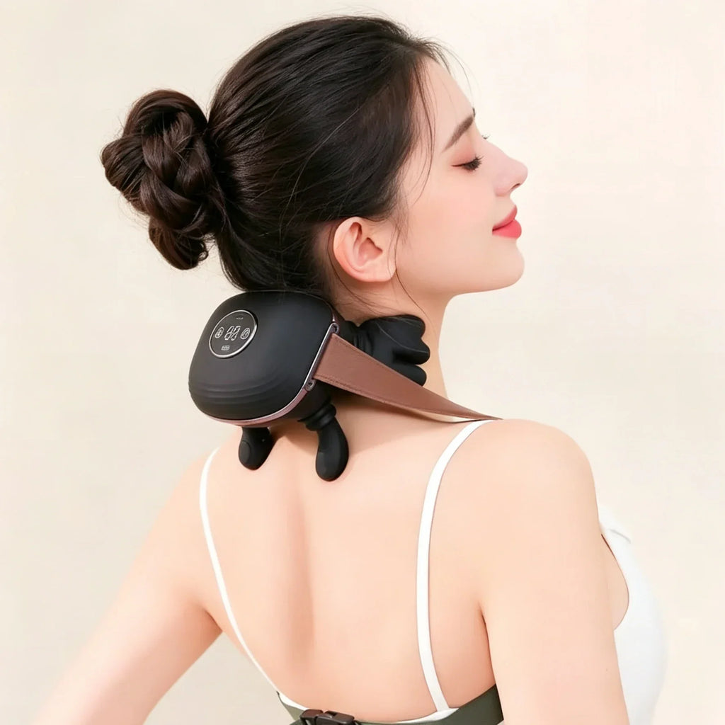LCD Neck & Shoulder Massager | 4D Kneading Wireless Device