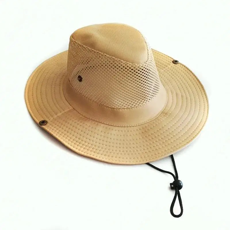 Men's Wide Brim Knight Sun Hat Monochrome Matte Outdoor Fisherman Cap
