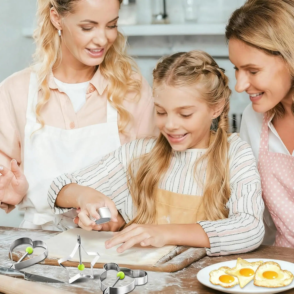 Stainless Steel Egg Ring & Pancake Mold with Handle | 1-2 pc