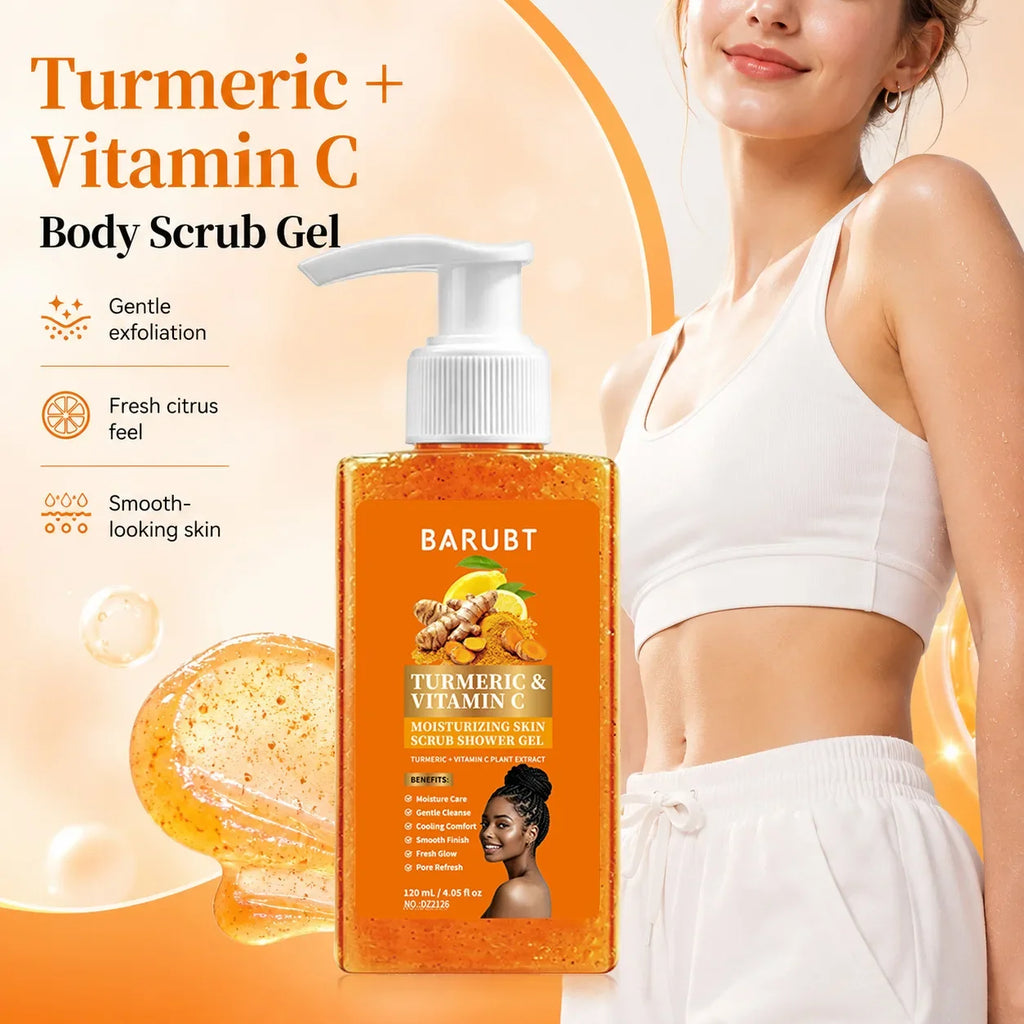 Turmeric Vitamin C Brightening Body Wash – Exfoliating Shower Gel