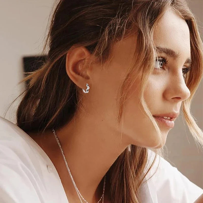 Huitan Pet Paw Hoop Earrings – Cat & Dog Footprint Design