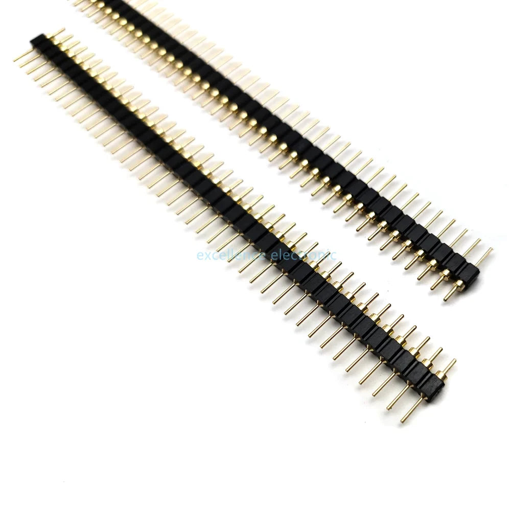 Pitch Gold Plated Male 40P 1 40 Round Pin Header Strip Hole Single