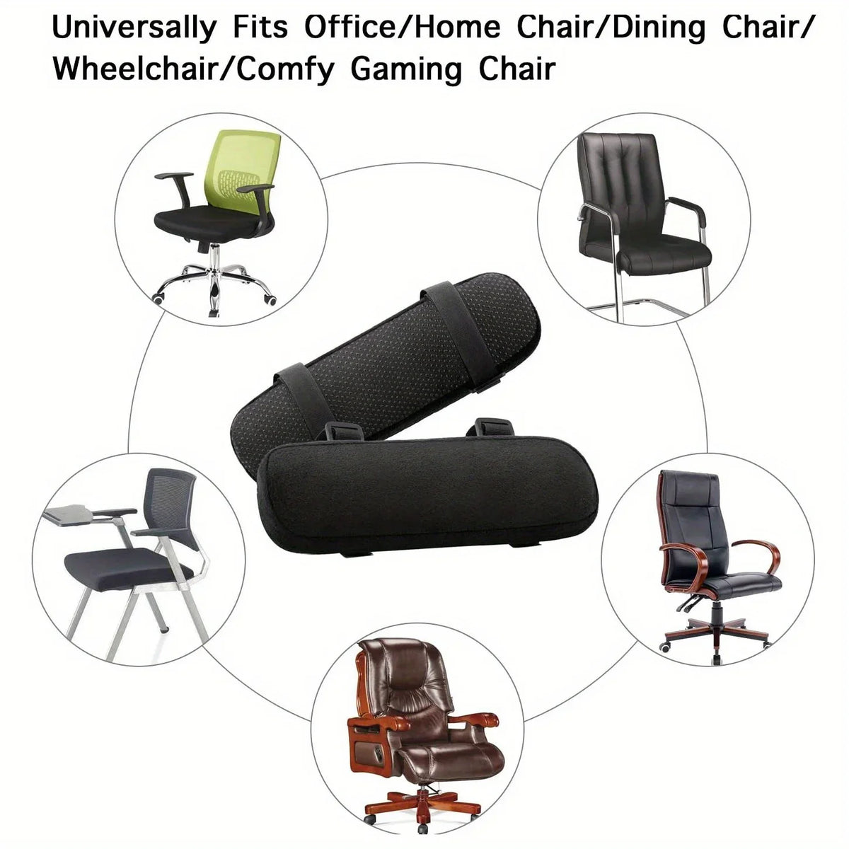 Memory Foam Armrest Pads Universal Elbow Support Cushion Office Chair
