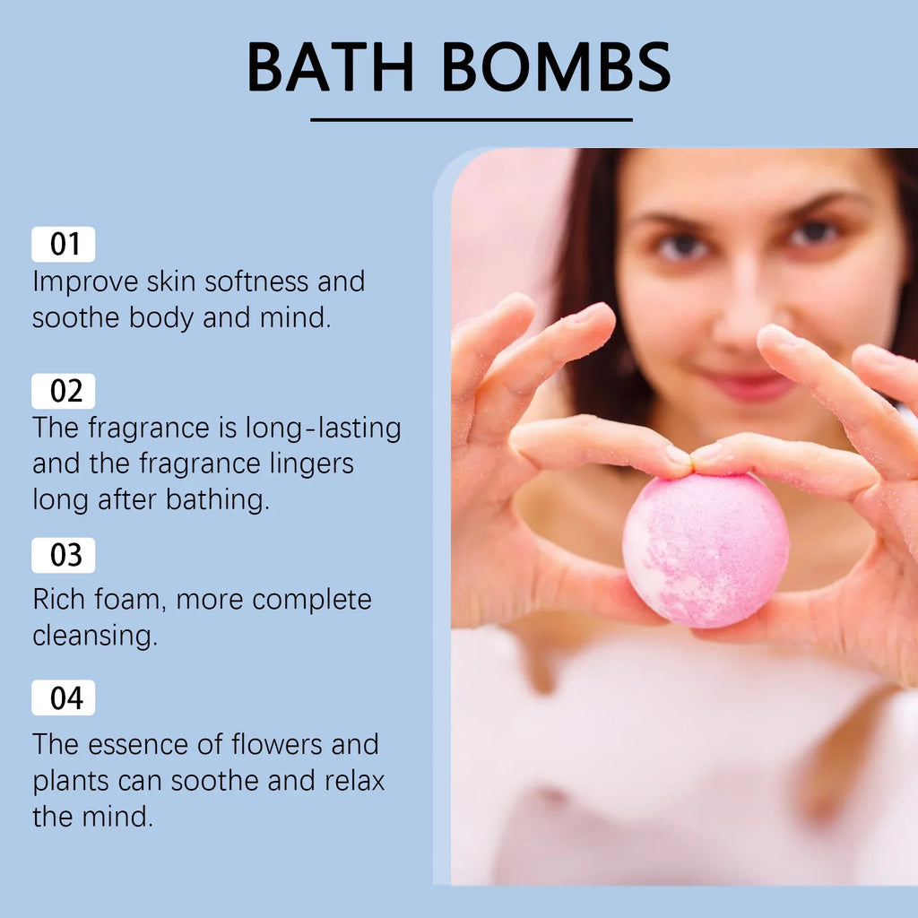 OceAura Christmas Bath Bombs | Moisturizing Spa Gift Set 180g